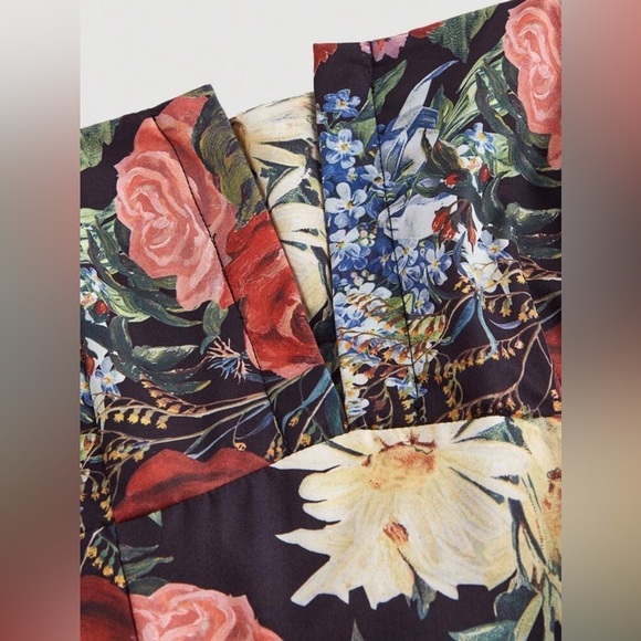 Vintage Palazzo Style Red Tank Top Swing Floral Print Midi Dress - Picture 6 of 11